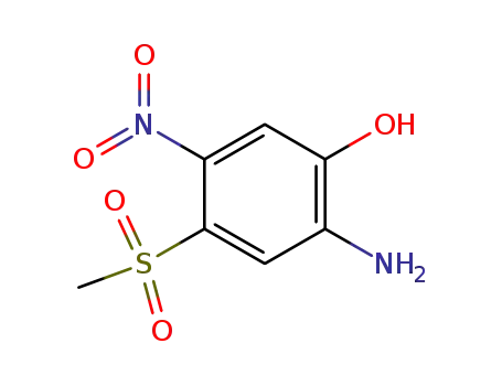 Molecular Structure of 85030-18-8 (2-amino-4-(methylsulphonyl)-5-nitrophenol)