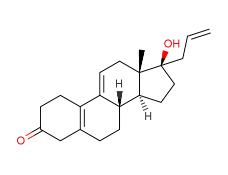 Molecular Structure of 23760-34-1 (17β-hydroxy-17α-propenylestrone-3-one-5,10-diene)