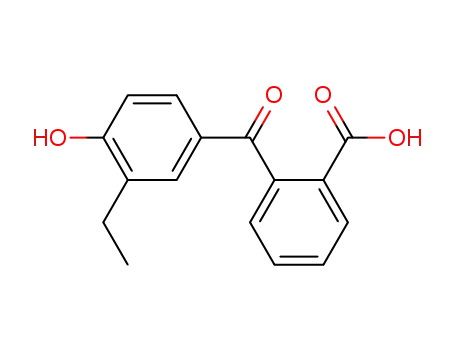 Molecular Structure of 67217-89-4 (Benzoic acid, 2-(3-ethyl-4-hydroxybenzoyl)-)
