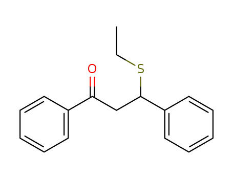 Molecular Structure of 21205-08-3 (1-Propanone, 3-(ethylthio)-1,3-diphenyl-)