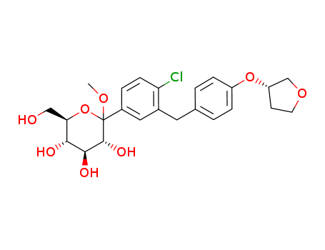 methyl-1-C-(4-chloro-3-{4-[(3S)-tetrahydrofuran-3-yloxy]benzyl}phenyl)-D-glucopyranoside