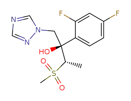 Molecular Structure of 182699-15-6 ((2R,3S)-2-(2,4-Difluoro-phenyl)-3-methanesulfonyl-1-[1,2,4]triazol-1-yl-butan-2-ol)