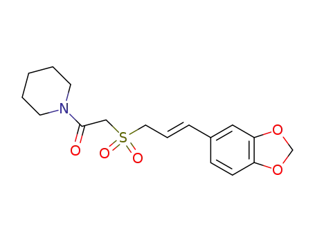 Molecular Structure of 736947-76-5 (1-[(E)-3,4-(methylenedioxy)cinnamylsulfonyl]acetyl-piperidine)