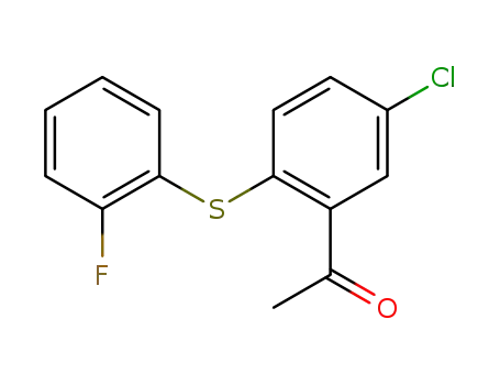 Molecular Structure of 73129-22-3 (5-Chloro-2-(2-fluorophenylthio)acetophenone)
