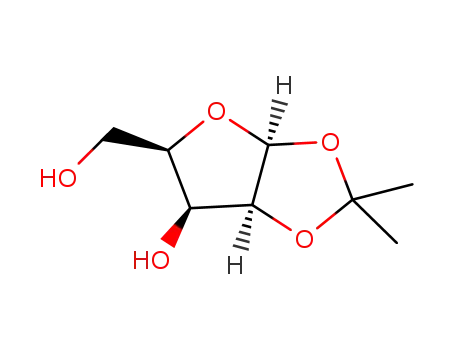 Molecular Structure of 1352955-16-8 ((3aS,5R,6S,6aS)-5-hydroxymethyl-2,2-dimethyltetrahydrofuro[2,3-d][1,3]dioxolane-6-ol)