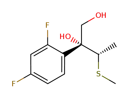 Molecular Structure of 182699-16-7 ((2R,3S)-2-(2,4-Difluoro-phenyl)-3-methylsulfanyl-butane-1,2-diol)