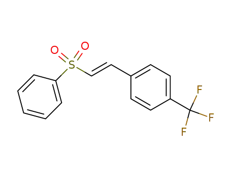 Molecular Structure of 855298-16-7 (Benzene, 1-[(1E)-2-(phenylsulfonyl)ethenyl]-4-(trifluoromethyl)-)