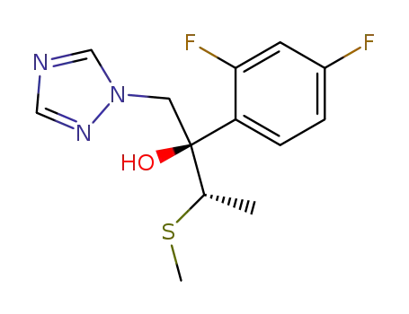 Molecular Structure of 182699-19-0 ((2R,3S)-2-(2,4-Difluoro-phenyl)-3-methylsulfanyl-1-[1,2,4]triazol-1-yl-butan-2-ol)