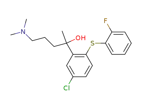 Molecular Structure of 83986-08-7 (2-<5-Chloro-2-(2-fluorophenylthio)phenyl>-5-dimethylaminopentan-2-ol)
