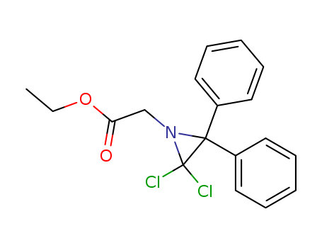Molecular Structure of 195601-02-6 (1-Aziridineacetic acid, 2,2-dichloro-3,3-diphenyl-, ethyl ester)