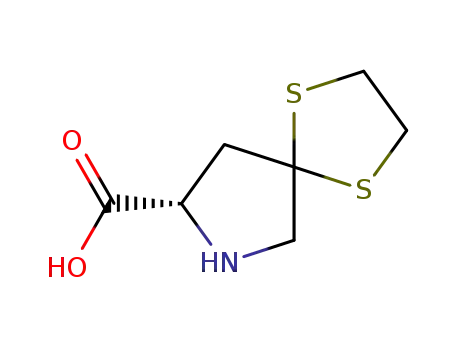 Molecular Structure of 83552-44-7 (1,4-Dithia-7-azaspiro[4.4]nonane-8-carboxylic acid, (S)-)