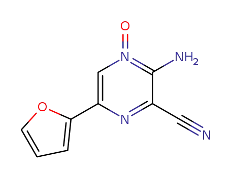 Molecular Structure of 120930-04-3 (2-amino-3-cyano-5-(furan-2-yl)pyrazine 1-oxide)