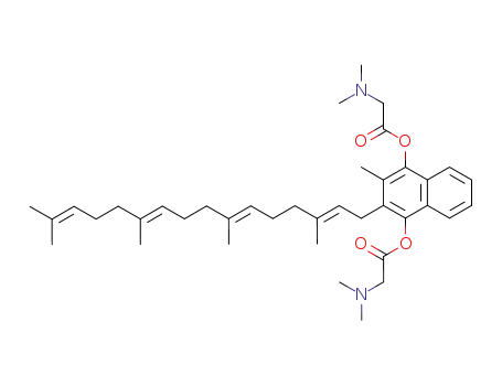 Molecular Structure of 197071-05-9 (1,4-bis(N,N-dimethylglycyloxy)-2-methyl-3-tetraprenyl-4-hydroxy-naphthalene)