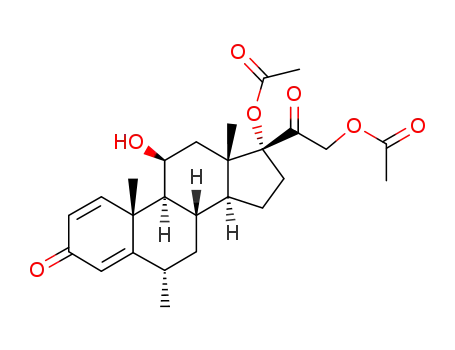 Molecular Structure of 86413-24-3 (17α,21-diacetoxy-11β-hydroxy-6α-methyl-1,4-pregnadiene-3,20-dione)