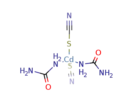 Molecular Structure of 56370-89-9 ({Cd(CO(NH<sub>2</sub>)2)2(SCN)2})