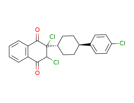 Molecular Structure of 1100053-59-5 (2-[4-(4-chlorophenyl)cyclohexyl]-2,3-dichloro-2,3-dihydro-1,4-naphthoquinone)