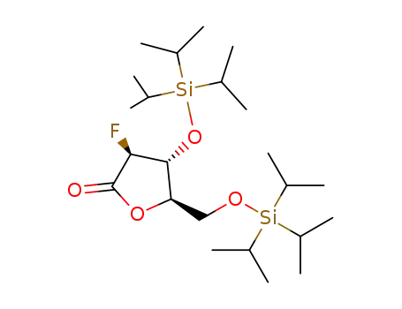 Molecular Structure of 1173700-23-6 ((3S,4R,5R)-3-fluoro-4-((triisopropylsilyl)oxy)-5-(((triisopropylsilyl)oxy)methyl)-dihydrofuran-2(3H)-one)