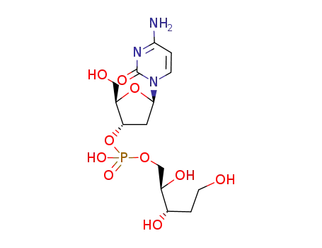 Molecular Structure of 139924-17-7 (Phosphoric acid (2R,3S,5R)-5-(4-amino-2-oxo-2H-pyrimidin-1-yl)-2-hydroxymethyl-tetrahydro-furan-3-yl ester (2R,3S)-2,3,5-trihydroxy-pentyl ester)