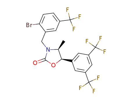 (4S,5R)-5-(3,5-bis-trifluoromethyl-phenyl)-3-(2-bromo-5-trifluoromethyl-benzyl)-4-methyl-oxazolidin-2-one