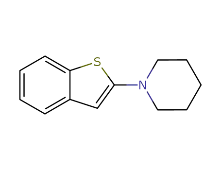 Molecular Structure of 40584-57-4 (1-(1-benzothiophen-2-yl)piperidine)