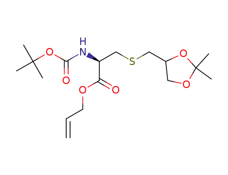 Molecular Structure of 1610431-05-4 ((R)-allyl 2-(tert-butoxycarbonylamino)-3-((2,2-dimethyl-1,3-dioxolan-4-yl)methylthio)propanoate)