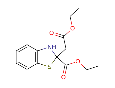 Molecular Structure of 92906-70-2 (2-Benzothiazoleacetic acid, 2-(ethoxycarbonyl)-2,3-dihydro-, ethyl ester)