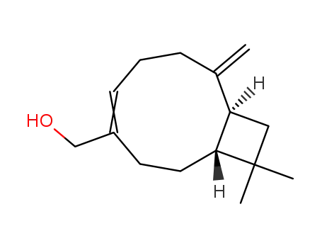 Molecular Structure of 50277-33-3 ((11,11-dimethyl-8-methylidenebicyclo[7.2.0]undec-4-en-4-yl)methanol)