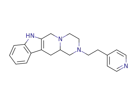 Molecular Structure of 55344-34-8 (2-(2-Pyridin-4-yl-ethyl)-1,2,3,4,6,7,12,12a-octahydro-pyrazino[1',2':1,6]pyrido[3,4-b]indole)