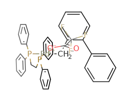 Molecular Structure of 1598409-43-8 (cis-Pd(OCOCF<SUB>3</SUB>)(2-phenylbenzyl)(dppe))