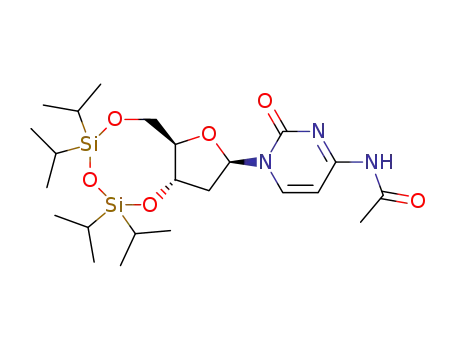 Molecular Structure of 85335-75-7 (N-[2-Oxo-1-((2R,3aS,9aR)-5,5,7,7-tetraisopropyl-tetrahydro-1,4,6,8-tetraoxa-5,7-disila-cyclopentacycloocten-2-yl)-1,2-dihydro-pyrimidin-4-yl]-acetamide)