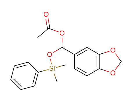 Molecular Structure of 227624-45-5 (acetoxy(benzo[1,3]dioxol-5-yl)(dimethylphenylsilyloxy)methane)