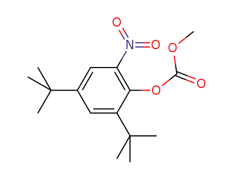 Molecular Structure of 873055-56-2 (Carbonic acid 2,4-di-tert-butyl-6-Nitro-phenyl ester Methyl ester)