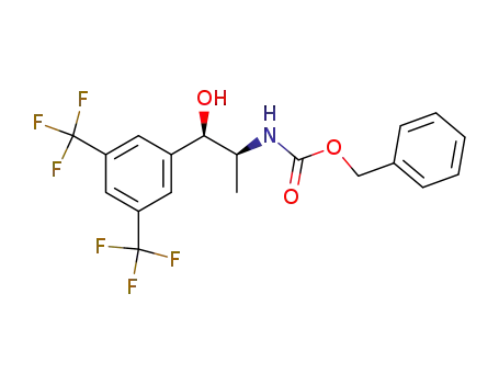 Molecular Structure of 877384-16-2 (benzyl (1R,2S)-1-(3,5-bis(trifluoromethyl)phenyl)-1-hydroxypropan-2-ylcarbamate)