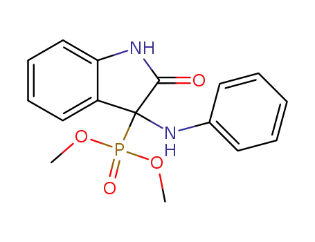 Molecular Structure of 128967-40-8 ((2-Oxo-3-phenylamino-2,3-dihydro-1H-indol-3-yl)-phosphonic acid dimethyl ester)