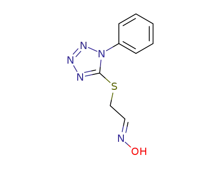 Molecular Structure of 145614-19-3 ((E)-2-<phenyl-5(1H)-tetrazolylthio>acetaldehyde oxime)