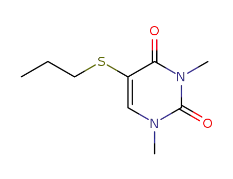 Molecular Structure of 120289-79-4 (2,4(1H,3H)-Pyrimidinedione, 1,3-dimethyl-5-(propylthio)-)