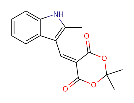 Molecular Structure of 76834-74-7 (2,2-dimethyl-5-(2-methylindol-3-ylmethylene)-1,3-dioxane-4,6-dione)