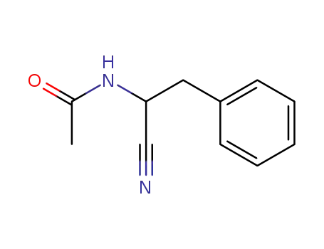 Molecular Structure of 24748-46-7 (Acetamide, N-(1-cyano-2-phenylethyl)-)