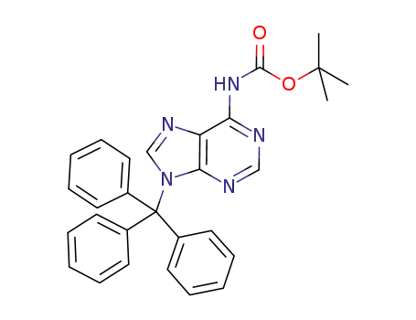 Molecular Structure of 1229622-72-3 (tert-butyl (9-trityl-9H-purin-6-yl)carbamate)