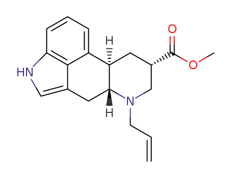 Molecular Structure of 86891-16-9 ((6aR,9S,10aR)-7-Allyl-4,6,6a,7,8,9,10,10a-octahydro-indolo[4,3-fg]quinoline-9-carboxylic acid methyl ester)