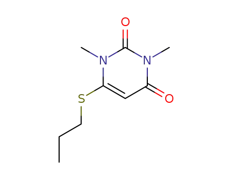 Molecular Structure of 120289-82-9 (2,4(1H,3H)-Pyrimidinedione, 1,3-dimethyl-6-(propylthio)-)