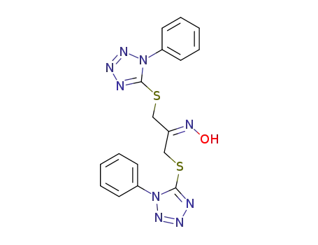 Molecular Structure of 115786-72-6 (1,3-bis<1-phenyl-5(1H)-tetrazolylthio>propan-2-one oxime)