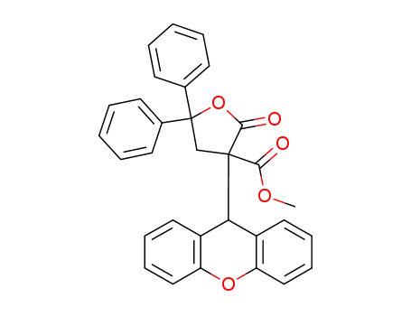 Molecular Structure of 1152712-90-7 (2-methoxycarbonyl-4,4-diphenyl-2-(9-xanthenyl)-4-butanolide)