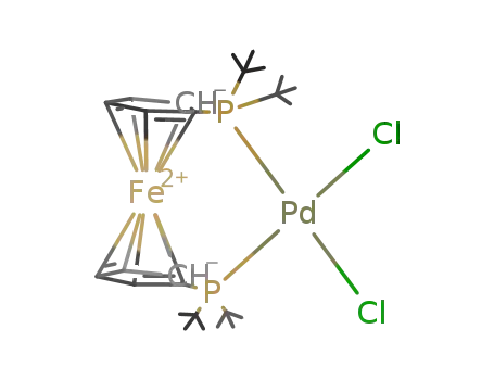 Molecular Structure of 95408-45-0 (1,1'-Bis (di-t-butylphosphino)ferrocene palladium dichloride,)