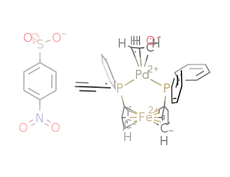 Molecular Structure of 646068-12-4 ([(η3-CH2CHCH(OCH3))Pd(dppf)][p-NO2C6H4SO3])