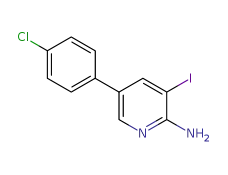 Molecular Structure of 1356397-46-0 (5-(4-Chlorophenyl)-3-iodopyridin-2-amine)