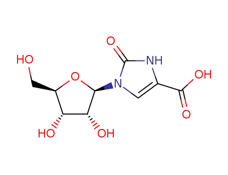 Molecular Structure of 19556-57-1 (1-(β-D-ribofuranosyl)-2-oxo-4-imidazoline-4-carboxylic acid)