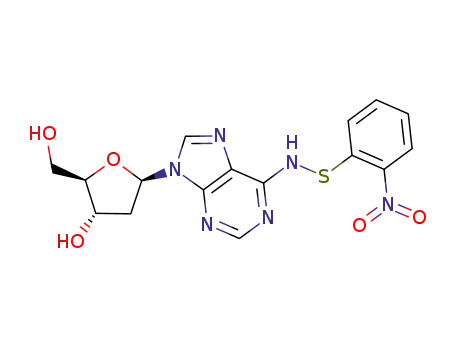 Molecular Structure of 89845-38-5 (Adenosine, 2'-deoxy-N-[(2-nitrophenyl)thio]-)