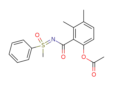 Molecular Structure of 1377585-21-1 (N-[(2-acetoxy-5,6-dimethyl)benzoyl]-S-methyl-S-phenylsulfoximine)