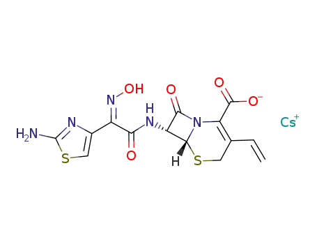Molecular Structure of 935873-94-2 (7-(Z)-[2-(2-aminothiazol-4-yl)-2-hydroxyiminoacetimido]-3-vinyl-3-cephem-4-carboxylic acid cesium salt)